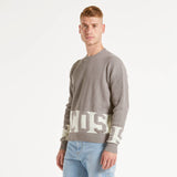 GCDS maglione girocollo logo grigio