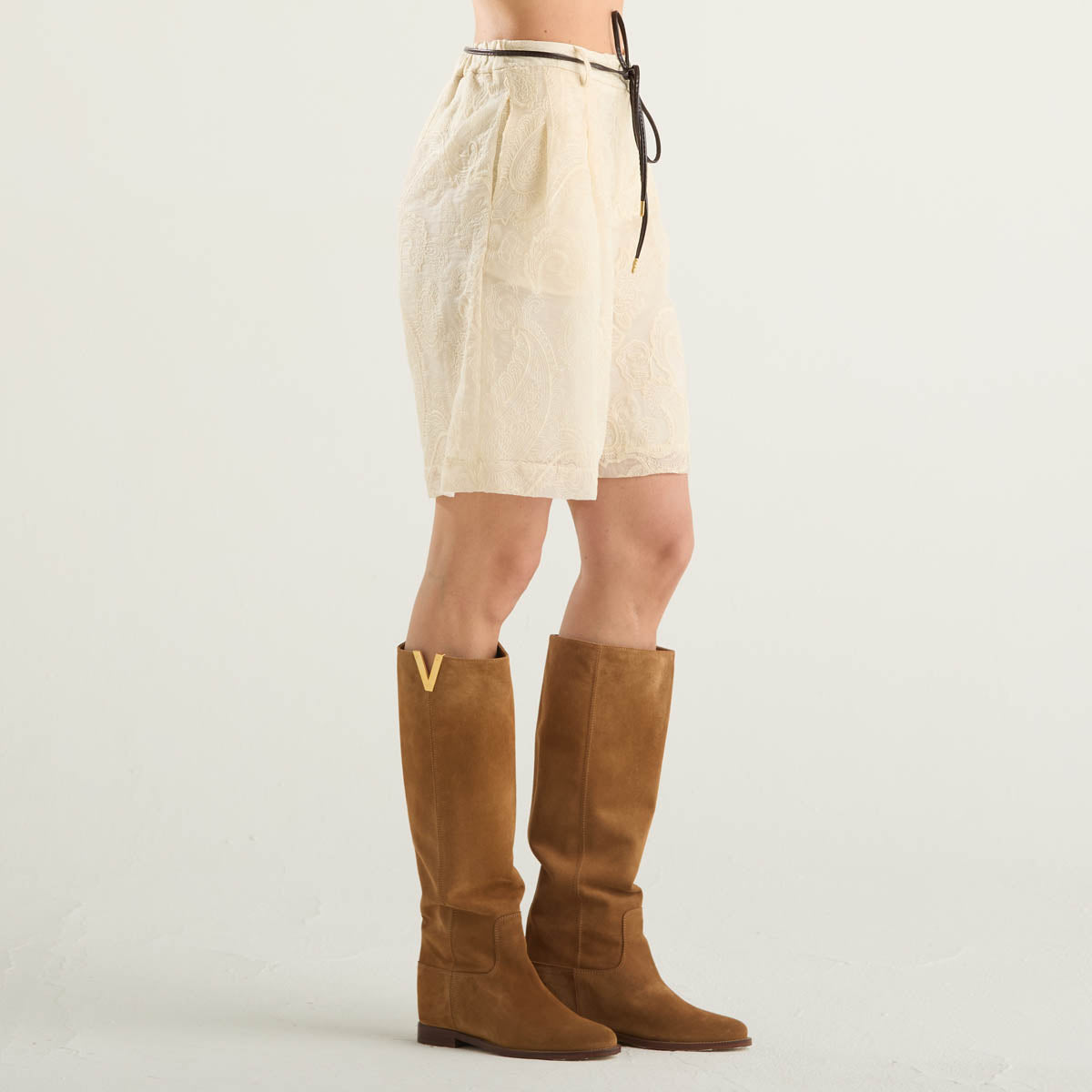 Philia Loft bermuda in tessuto panna