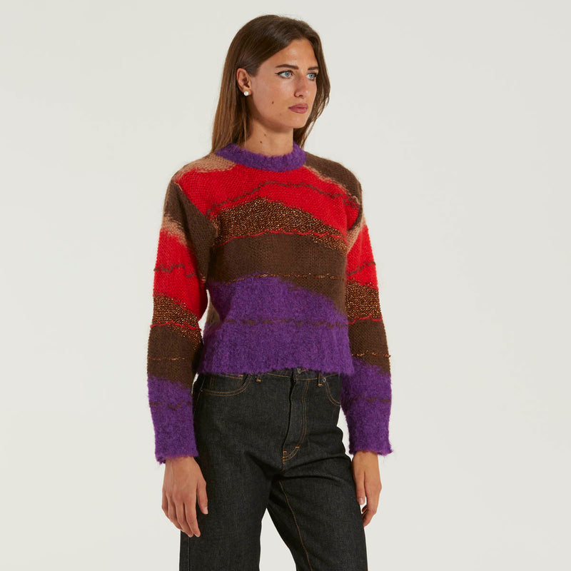 Solotre maglione morbido fantasia multicolor