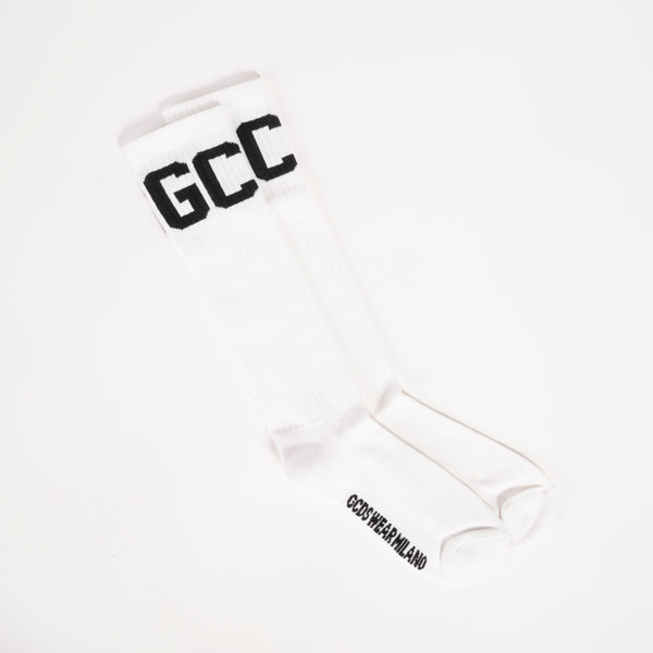 GCDS calzini classic logo bianchi