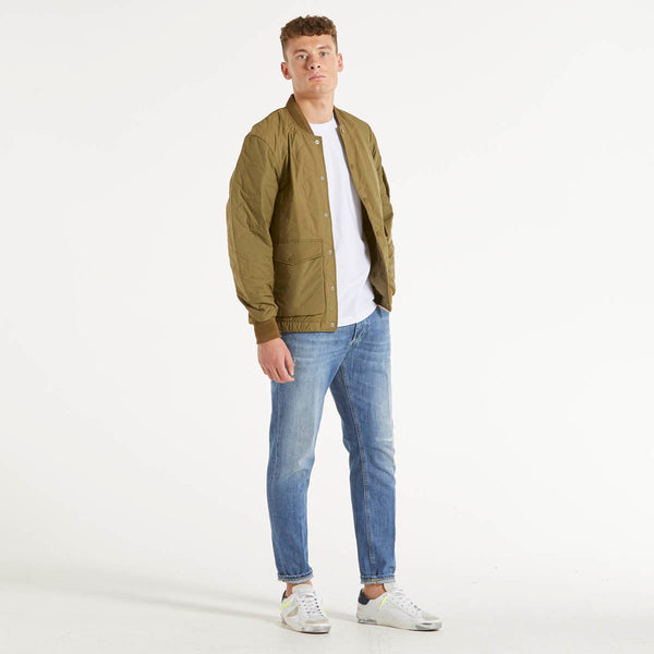 Replay bomber bottoni tessuto verde