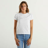 Elisabetta Franchi t-shirt stampa logo flock white