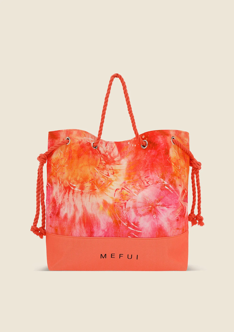 Me fui beachbag in tessuto fantasia arancio