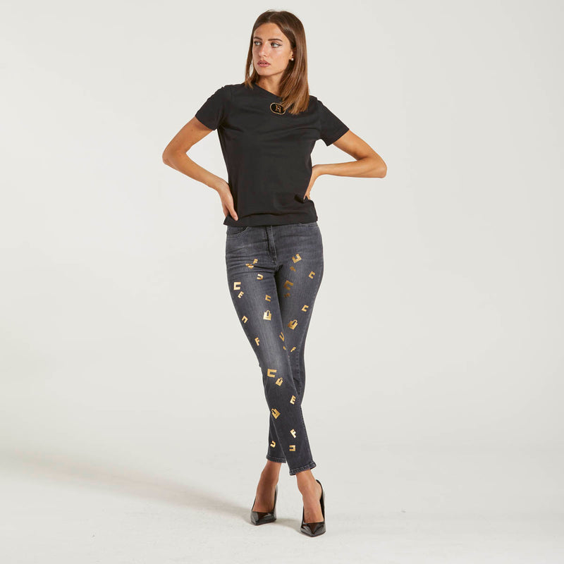 Elisabetta Franchi jeans skinny logo all over
