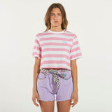 Mc2 Saint Barth t-shirt stripes pop bianca e rosa