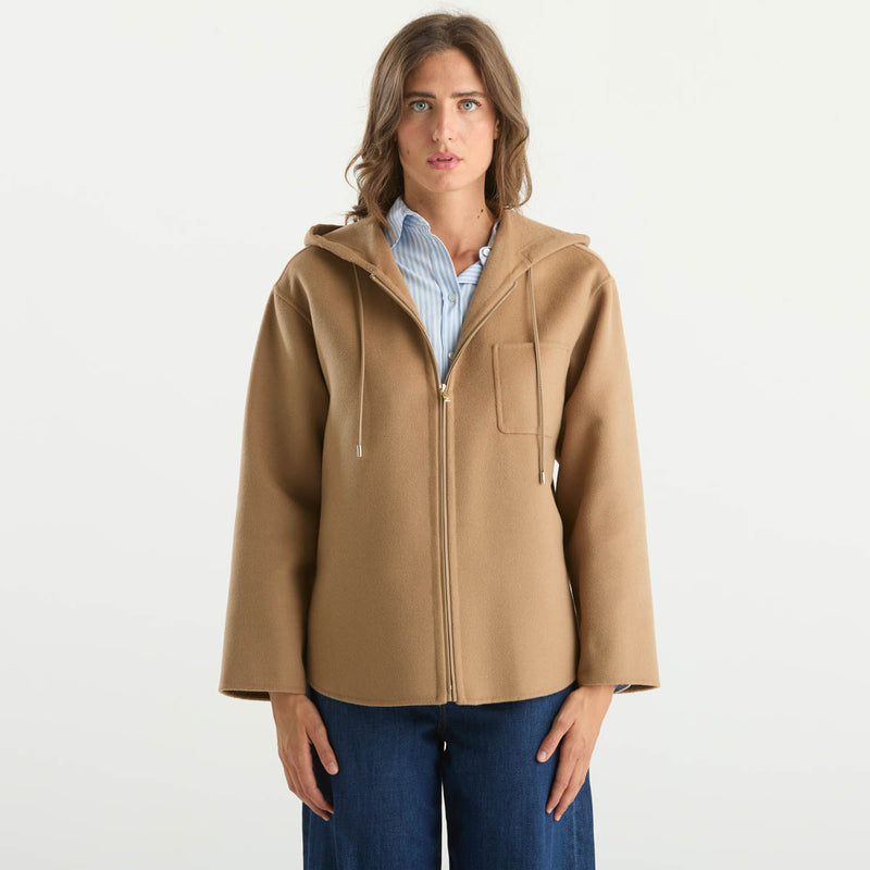Maxmara cappottino in doppio drap cammello