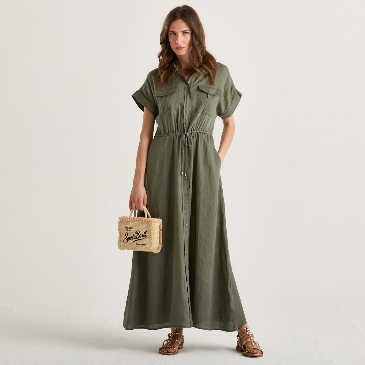 Mc2 Saint Barth chemisier linen military