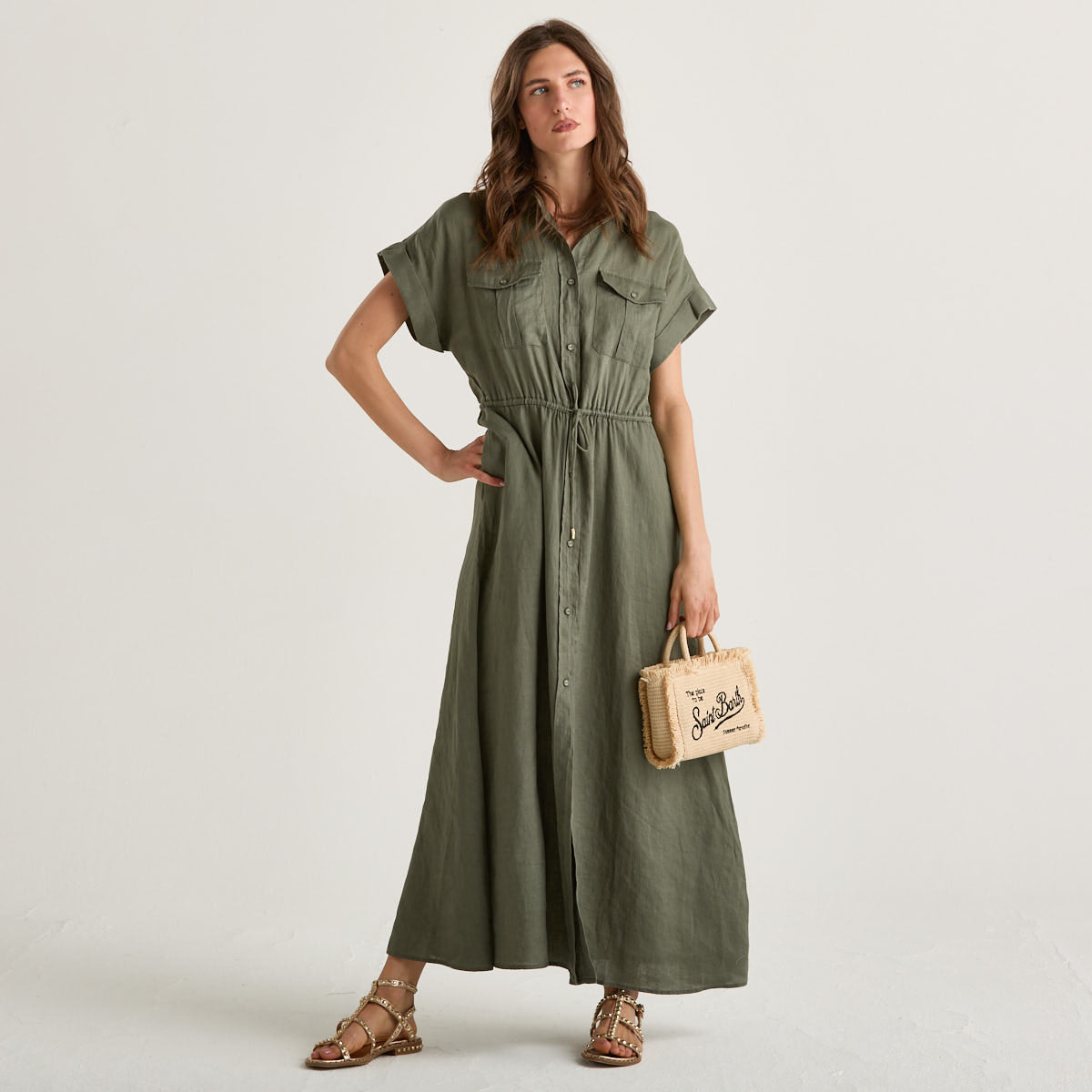 Mc2 Saint Barth chemisier linen military