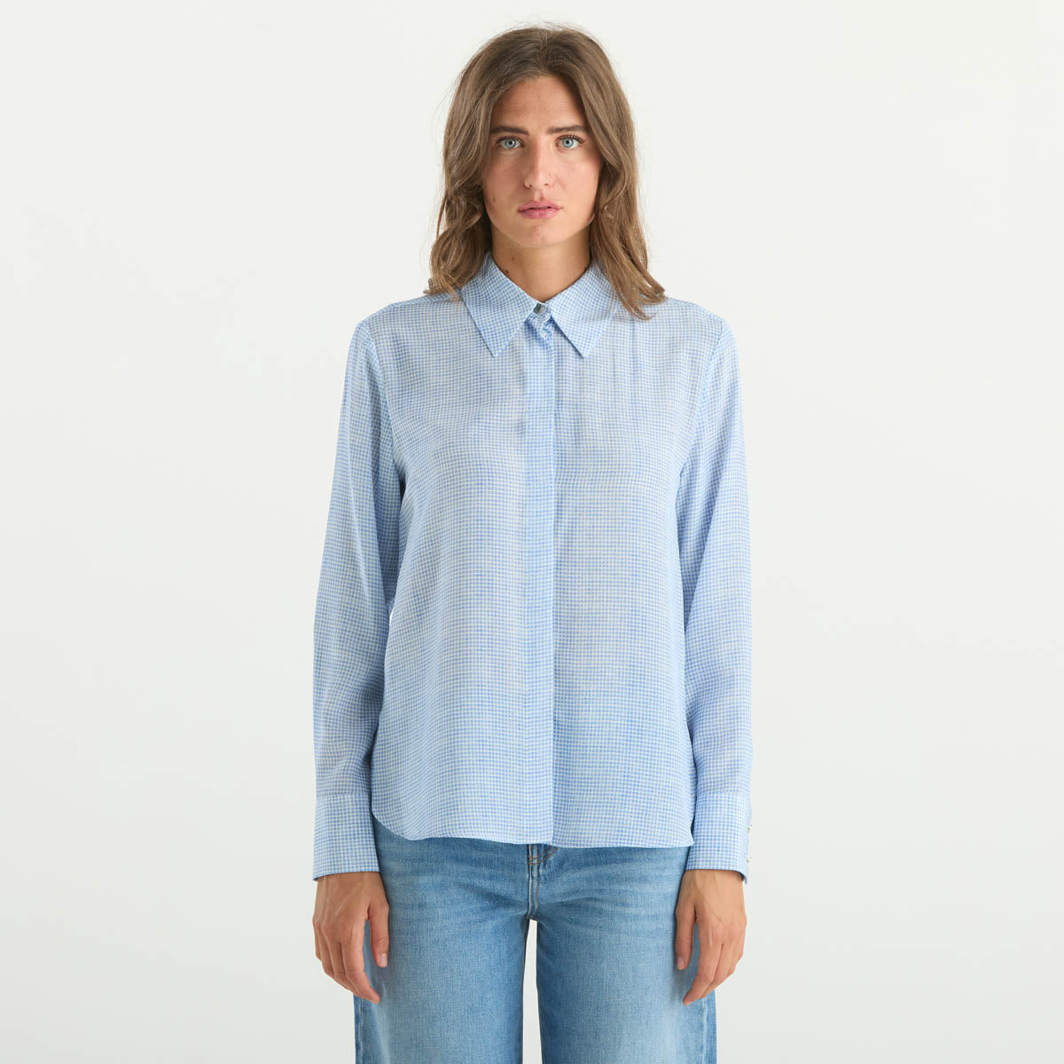 Maxmara camicia a quadretti azzurra