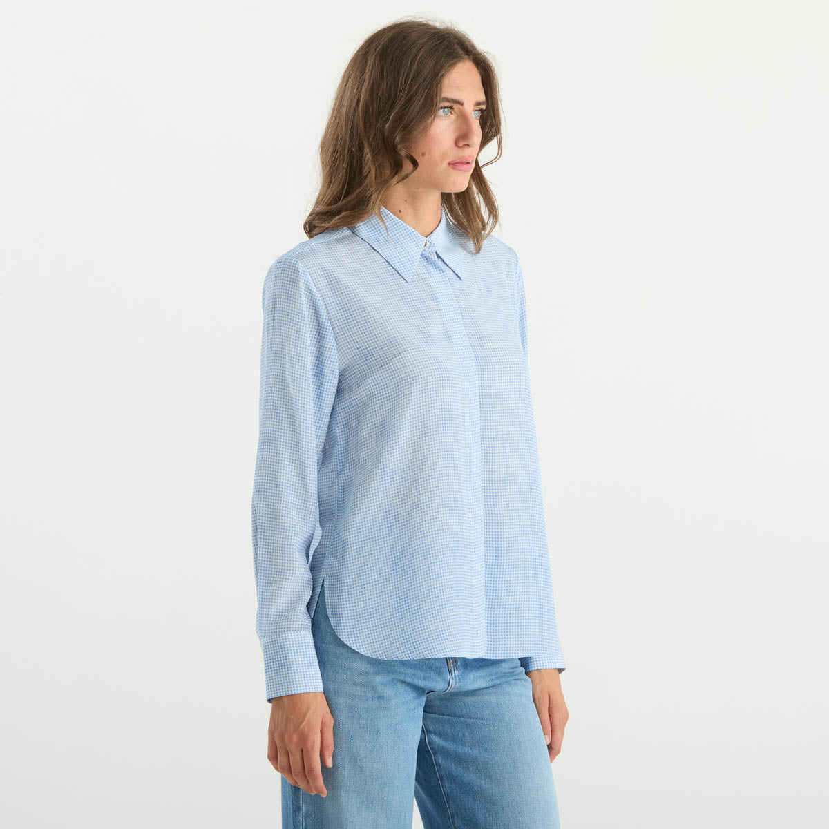 Maxmara camicia a quadretti azzurra