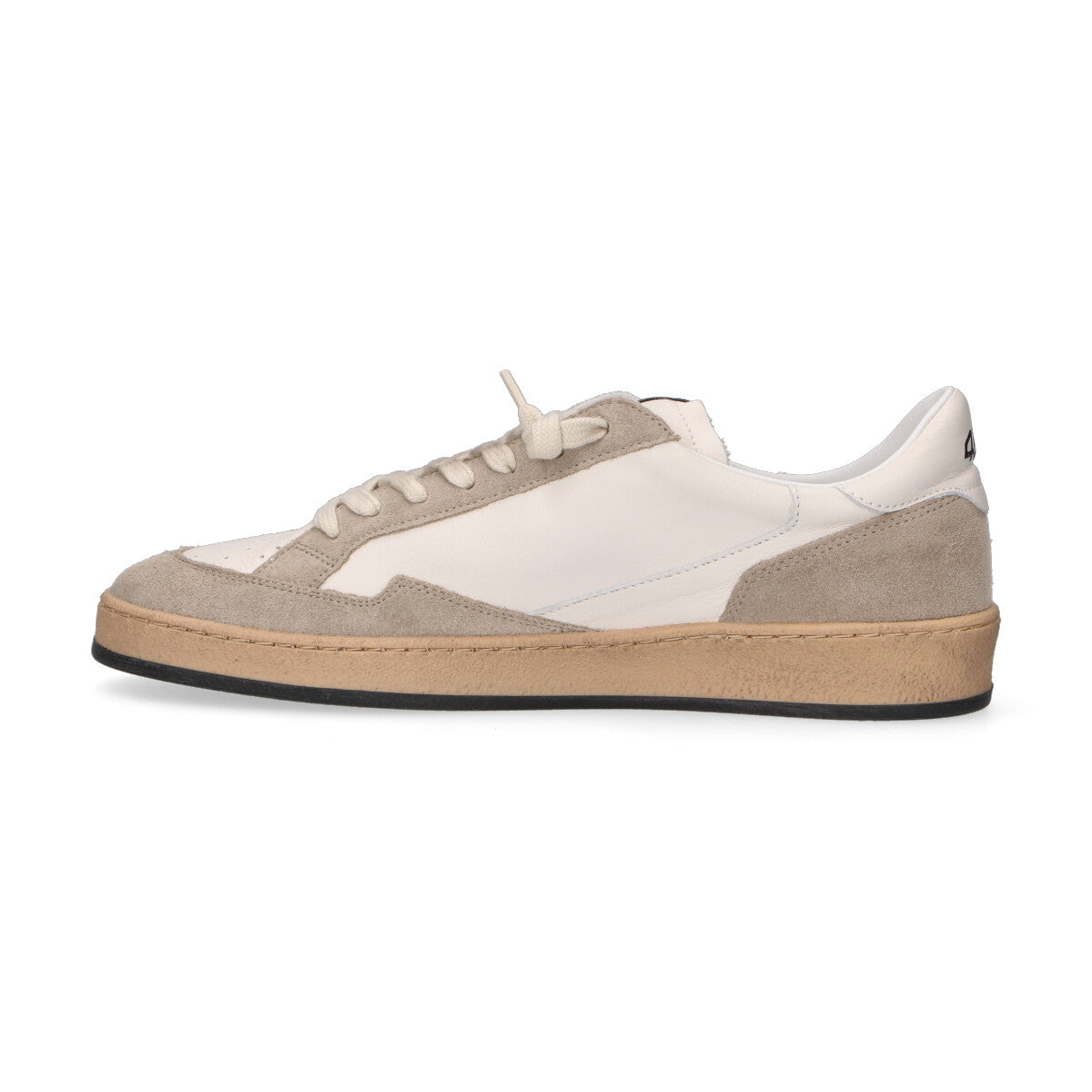 4B12 sneaker Playnew in pelle bianca verde beige