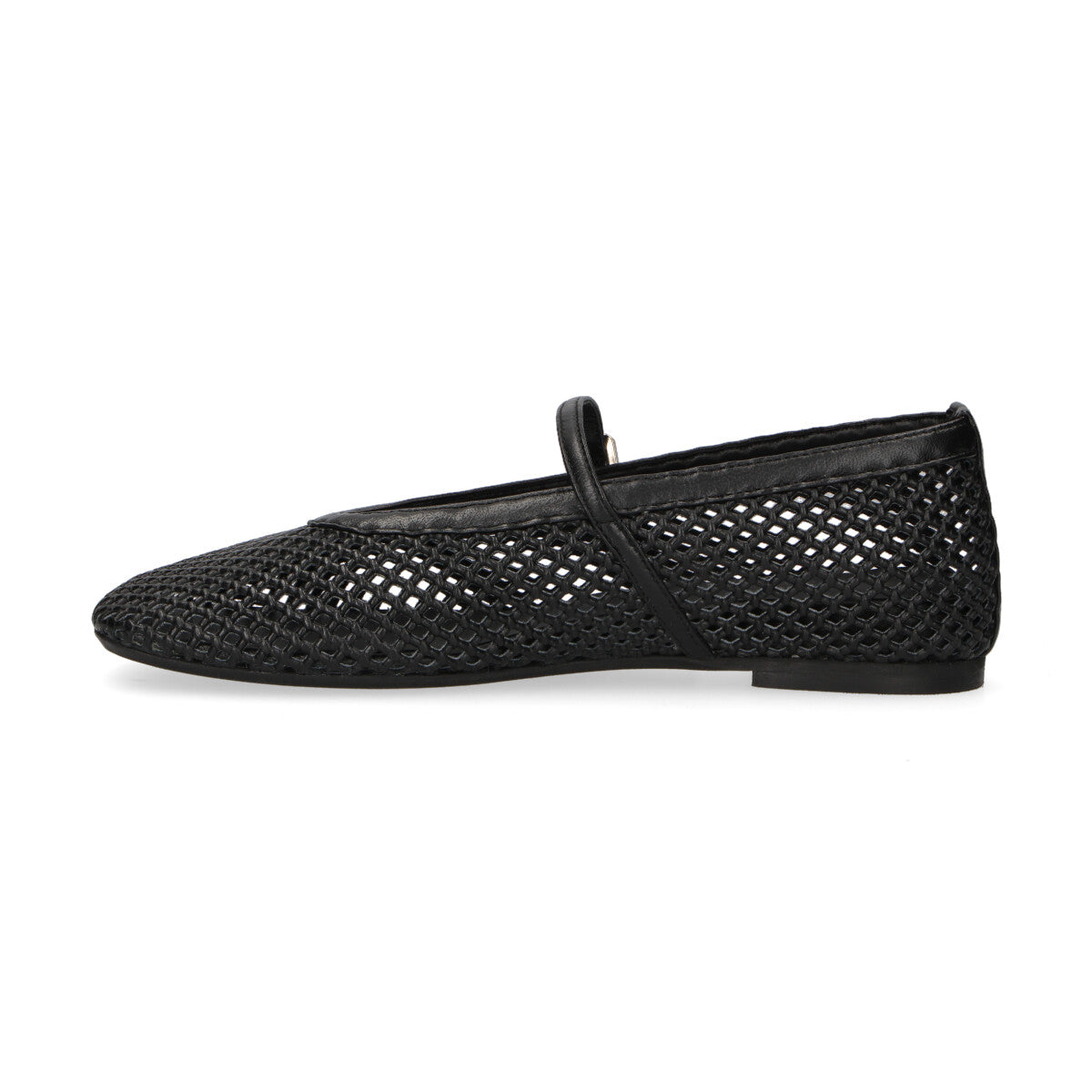 Poeve ballerina Stacy in pelle traforata nera