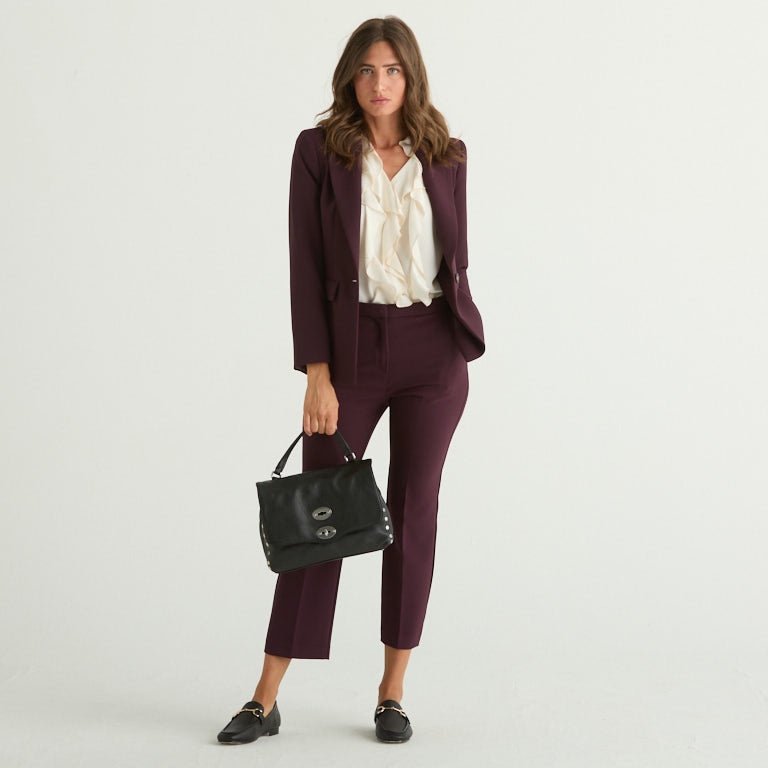 Haveone pantalone da completo in tessuto bordeaux