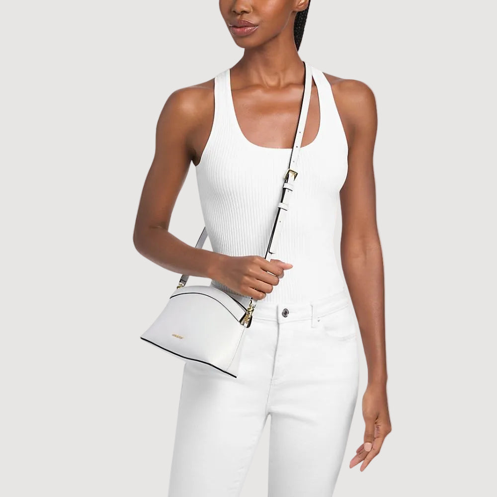 Michael Kors borsa Athena in pelle bianca