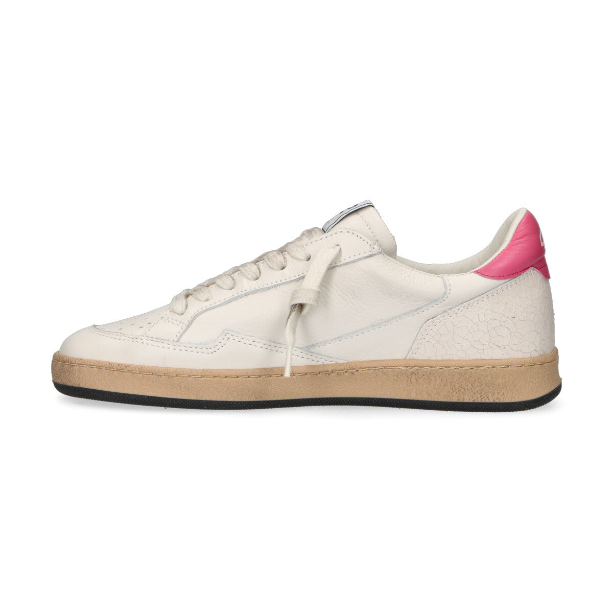 4B12 sneaker Playnew in pelle bianca fucsia