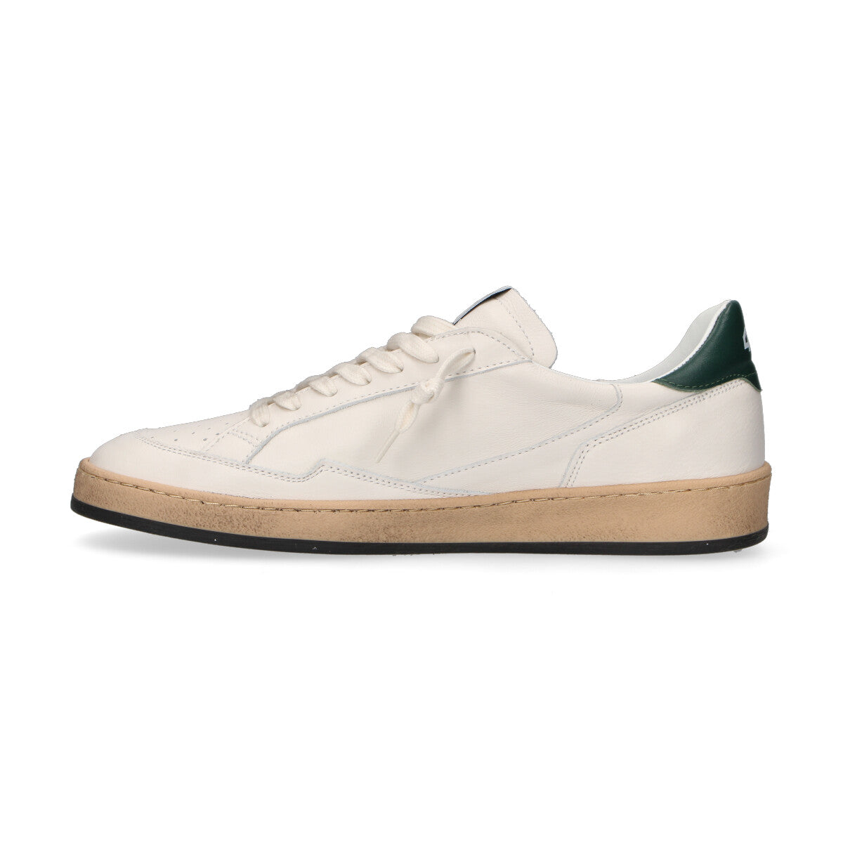 4B12 sneaker Playnew in pelle bianca gialla