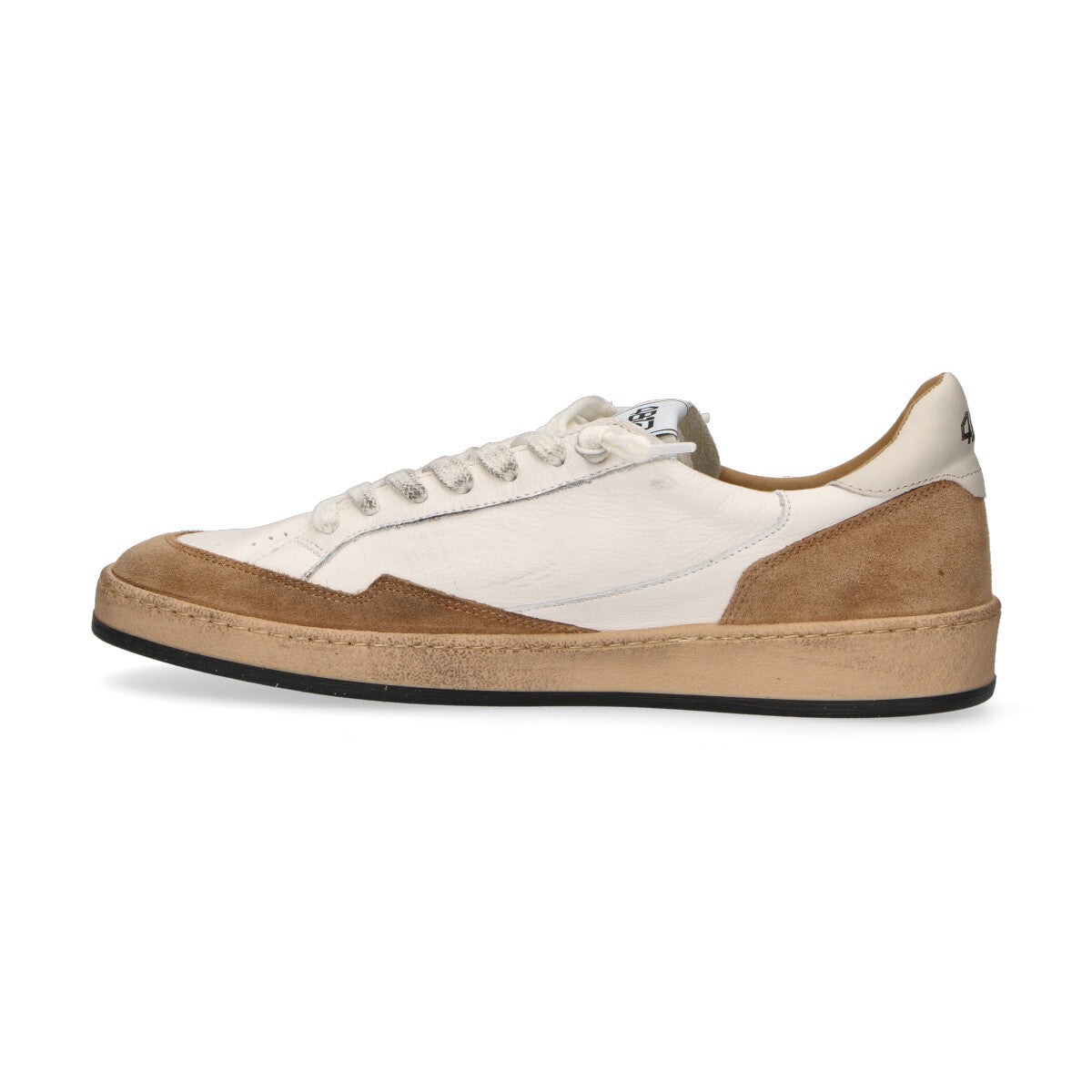 4B12 sneaker Playnew in pelle bianca beige