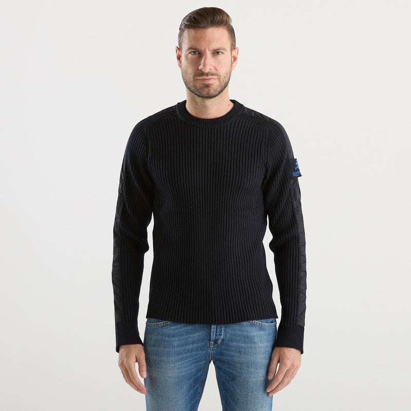 Premiata maglione girocollo in tessuto blu