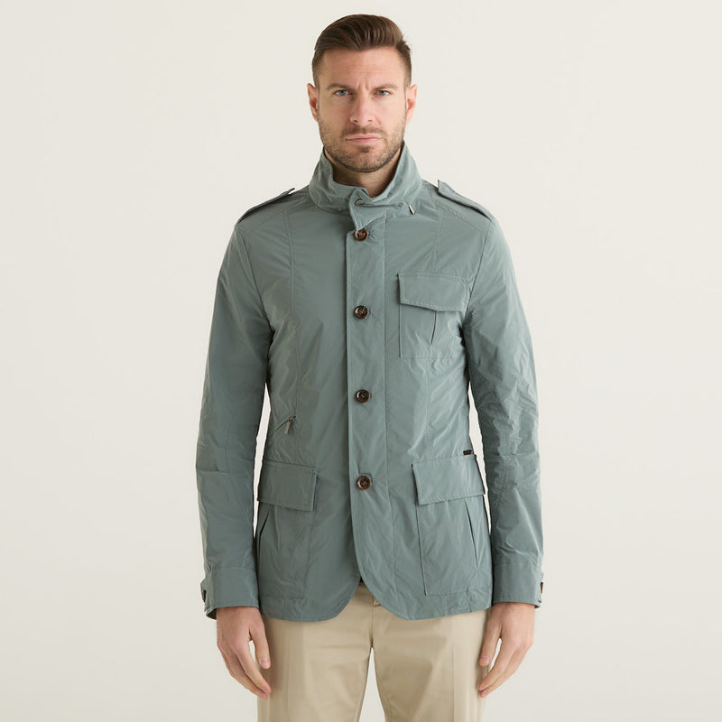 Moorer giacca porto in tessuto verde acqua