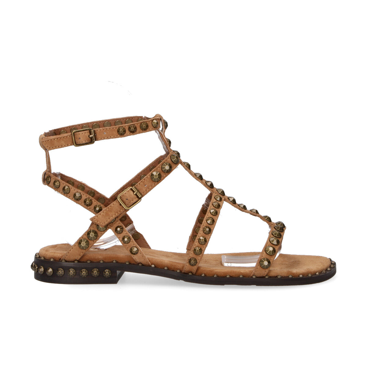 Ash sandalo Precious con borchie camoscio moka mou