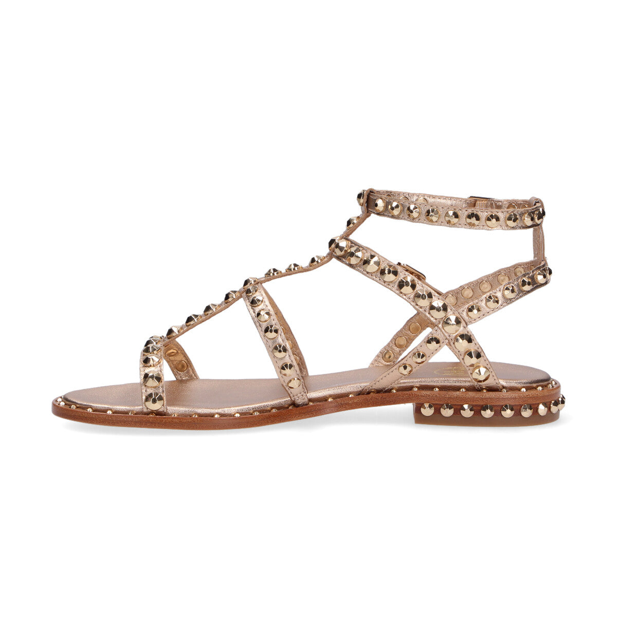 Ash sandalo Precious con borchie in pelle oro