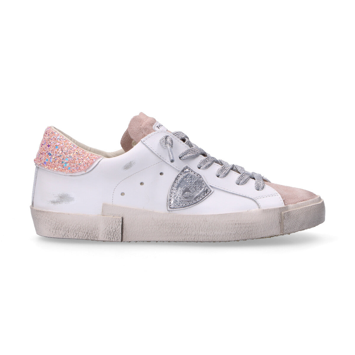 Philippe Model sneaker PRSX veau glitter bianca