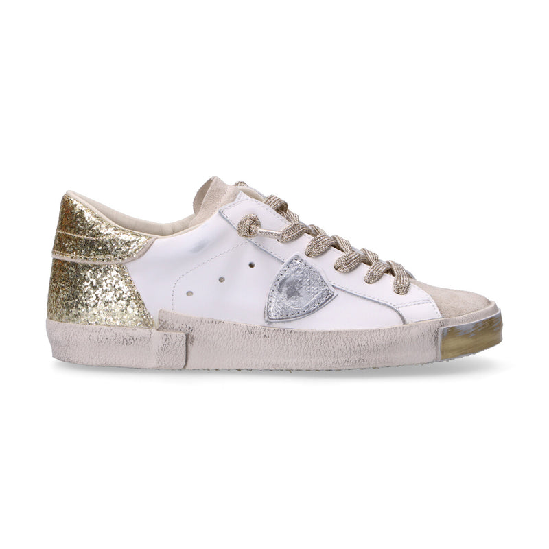 Philippe Model sneaker PRSX veau glitter bianca