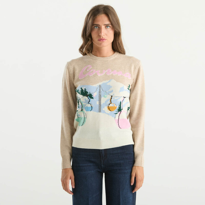 Mc2 Saint Barth maglione courma cable beige