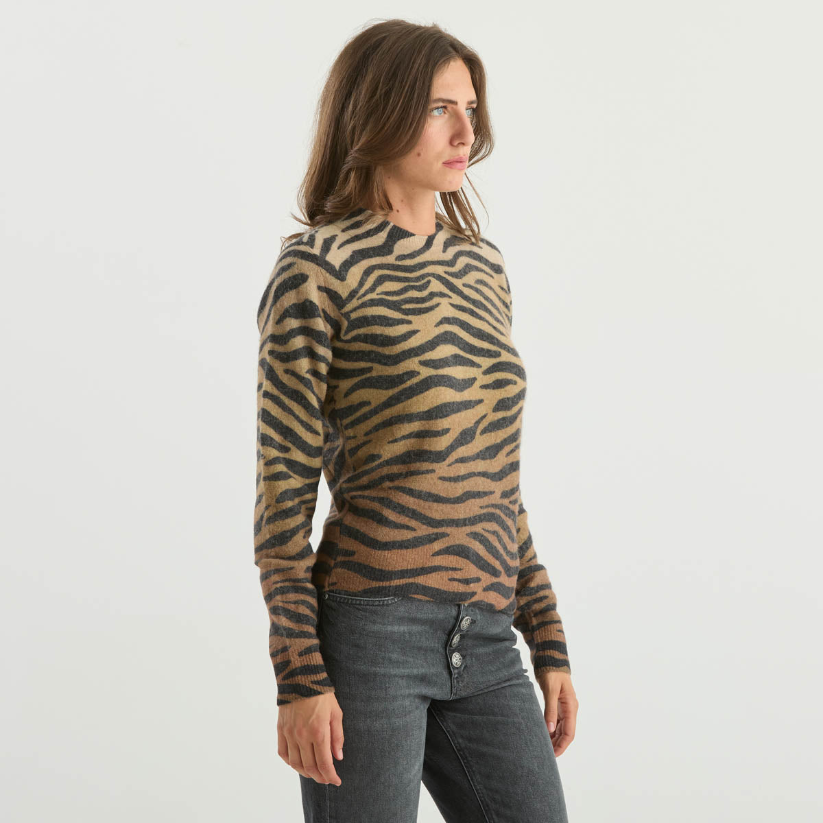 Mc2 Saint Barth maglione zebra gradient in alpaca
