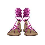Coral Blue Fusion sandali alla schiava pelle fuxia