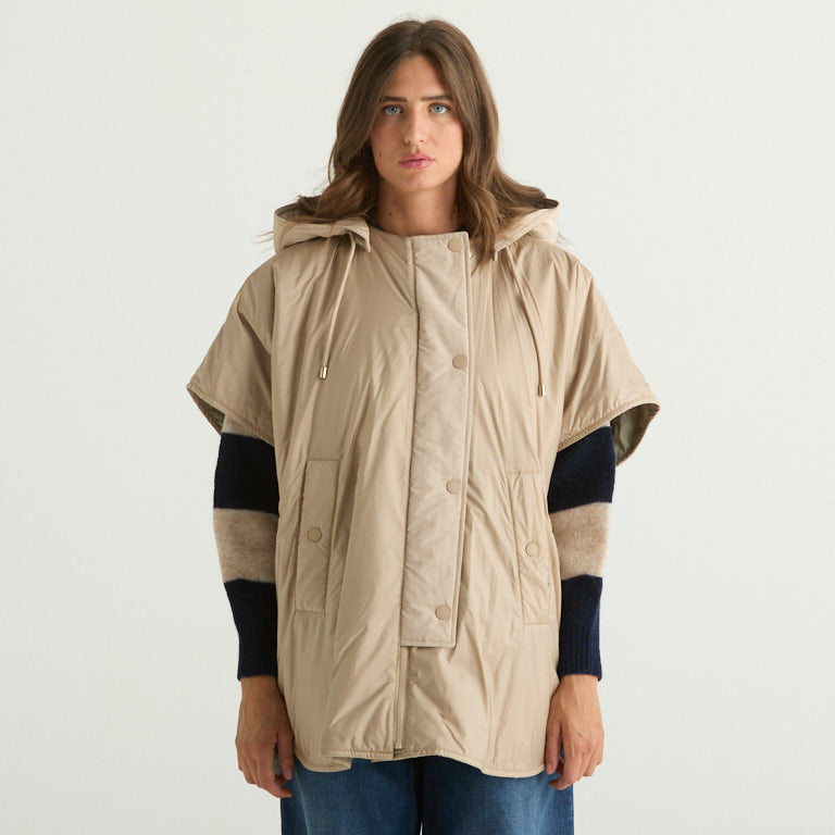 Maxmara giubbotto smanicato reversibile orzo