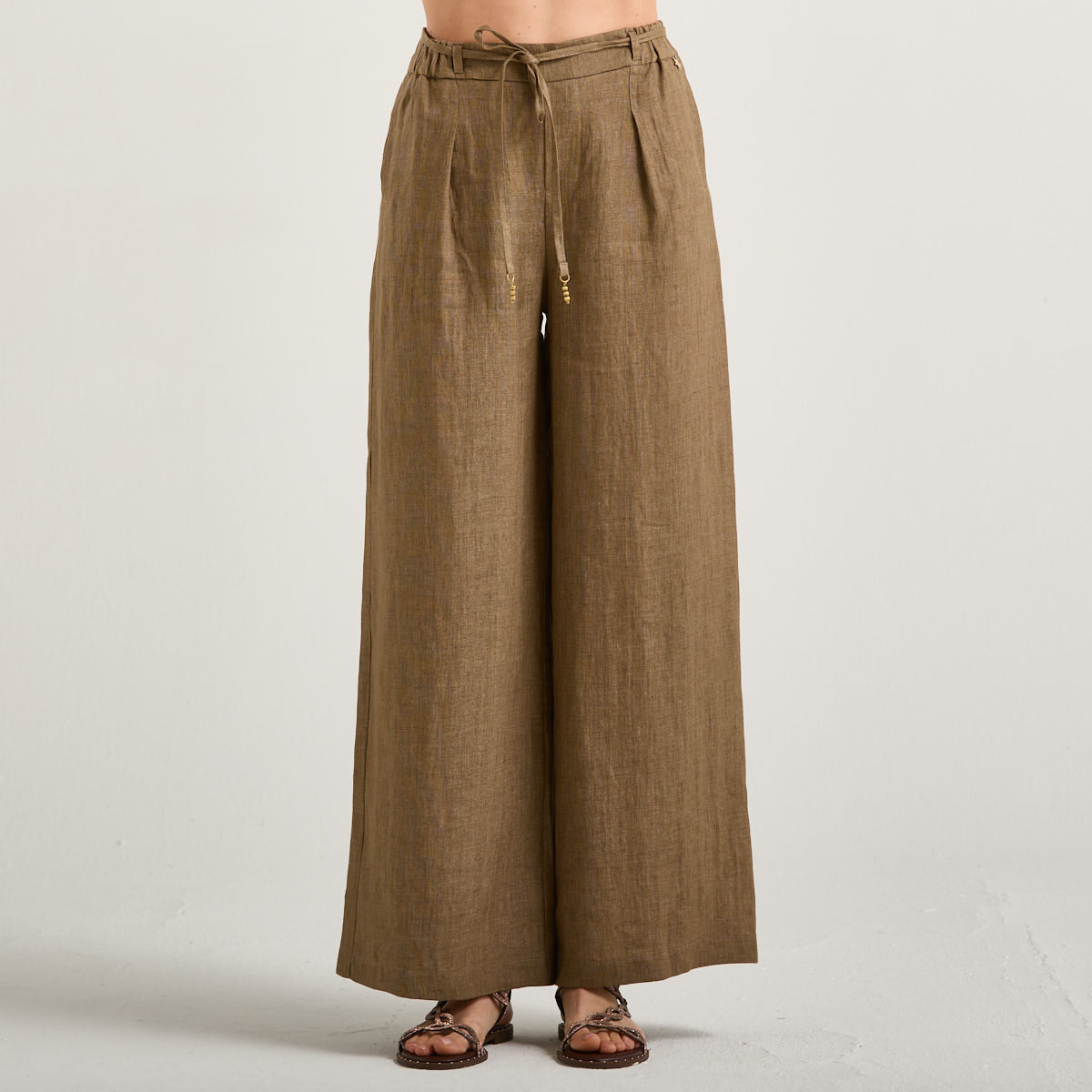 Souvenir pantalone leggero con coulisse marrone