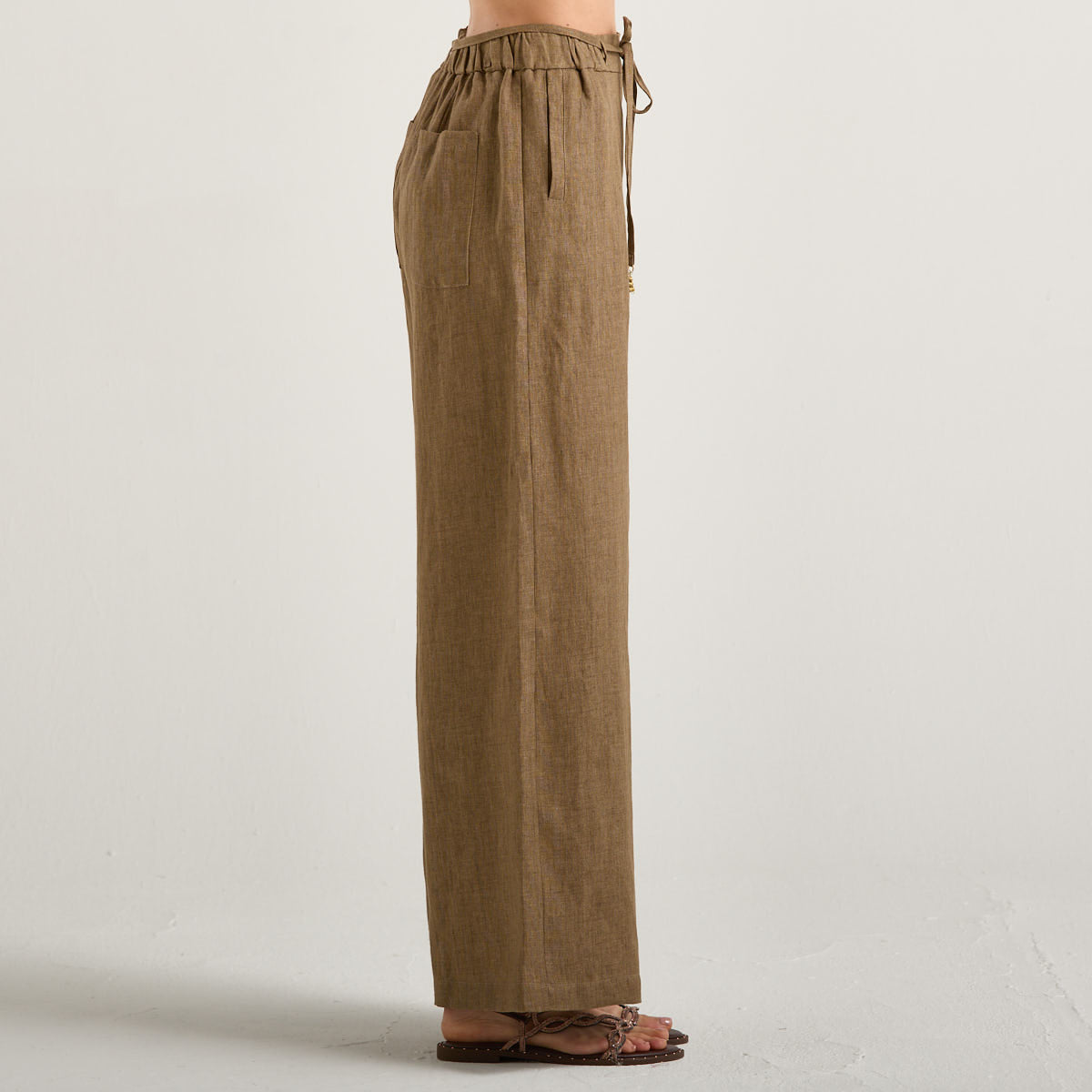 Souvenir pantalone leggero con coulisse marrone