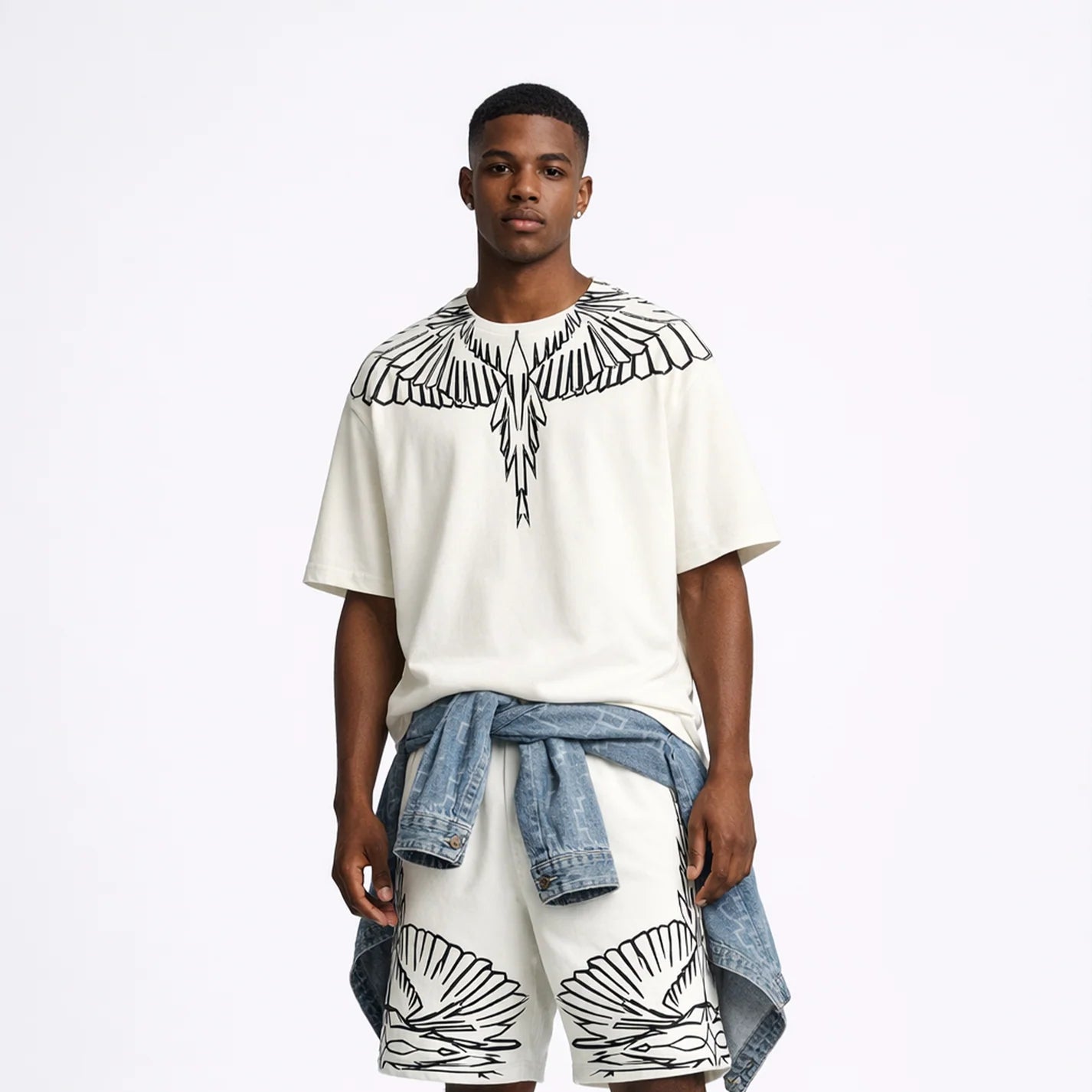 County of Milan t-shirt in cotone con stampa ali