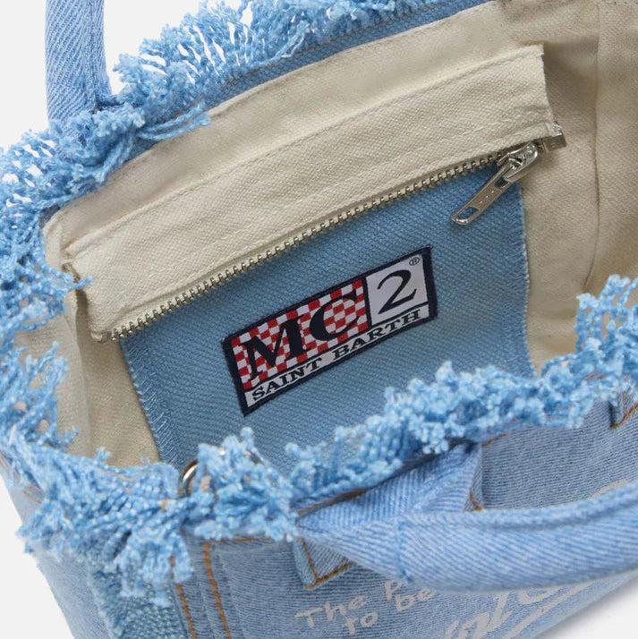 Mc2 Saint Barth borsa vanity mini denim light