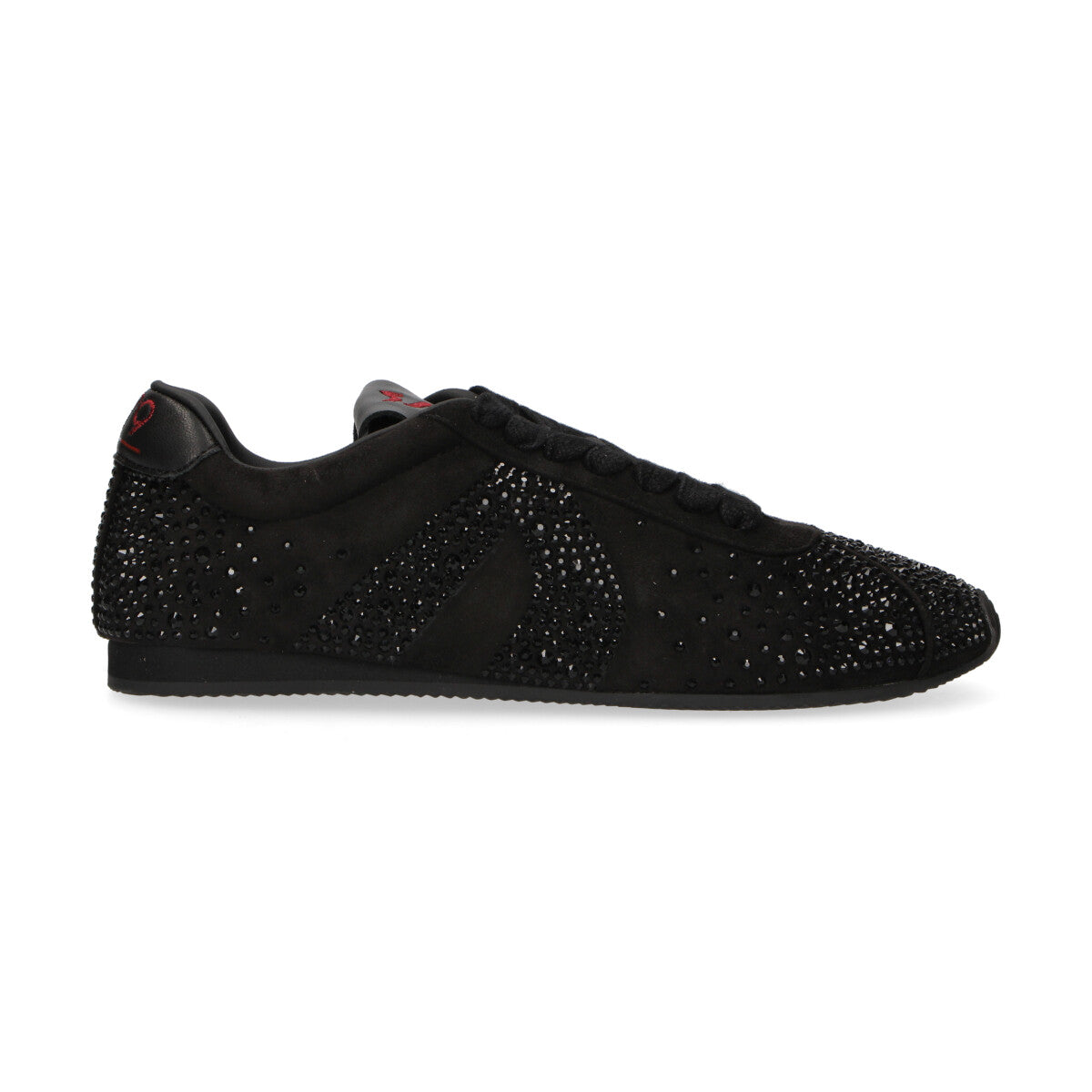Massimo Santini sneaker Siri camoscio strass nera