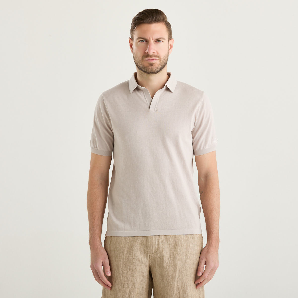 MC2 Saint Barth polo in maglia grigio pietra