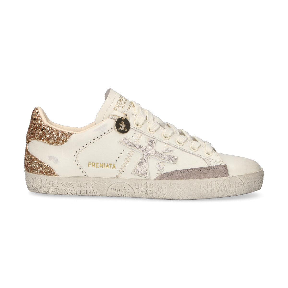 Premiata sneaker Stevend in pelle panna