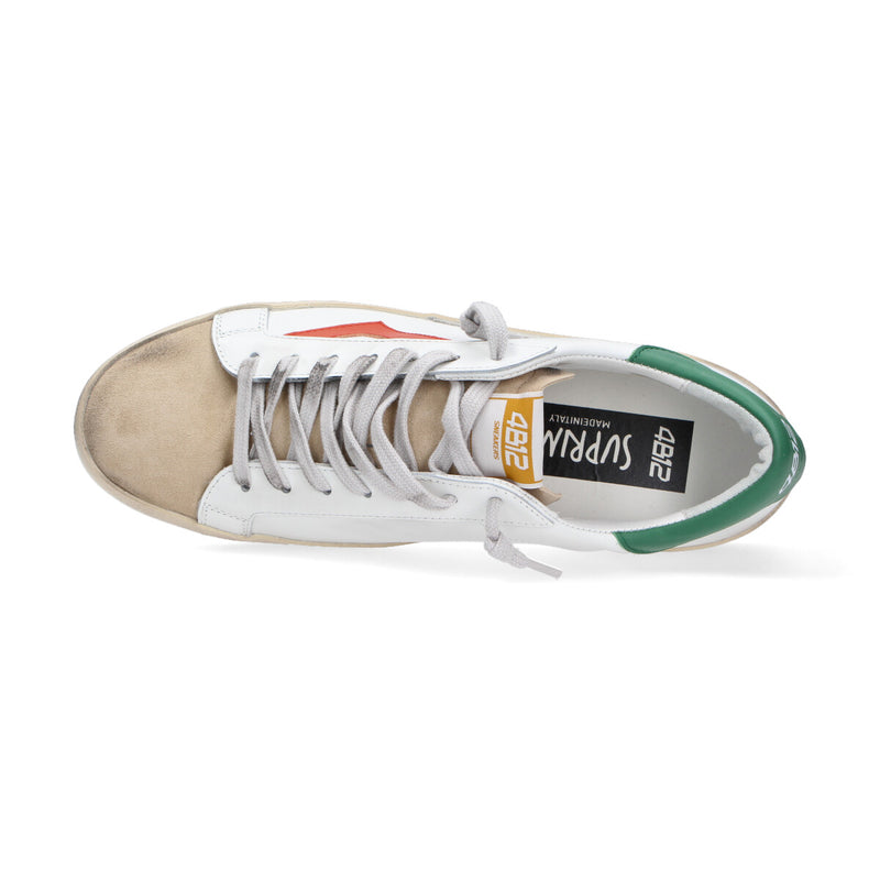 4B12 sneaker Suprime bianco verde arancio