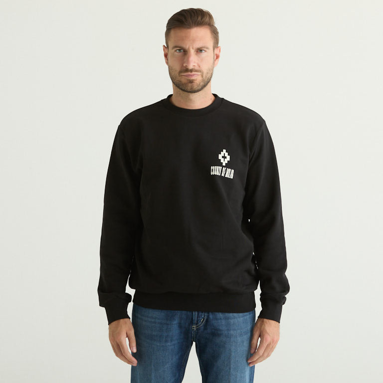County of Milan felpa girocollo in tessuto nero