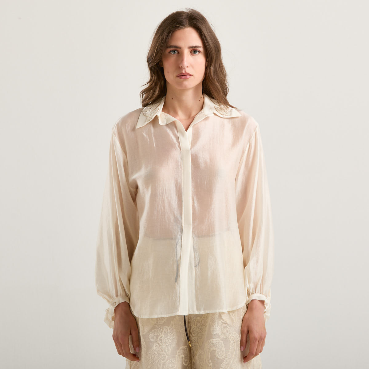 Souvenir camicia in tessuto avorio