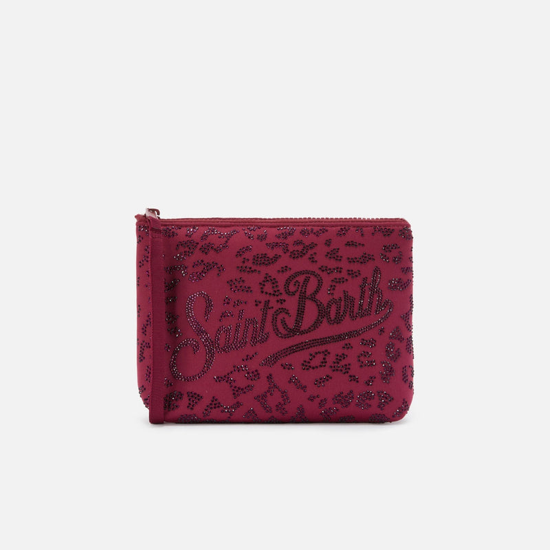 Mc2 Saint Barth pochette Aline strass bordeaux