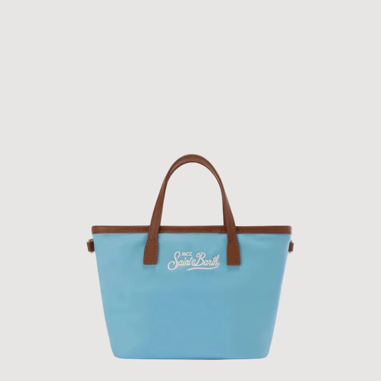 Mc2 Saint Barth borsa city bag mini nylon celeste
