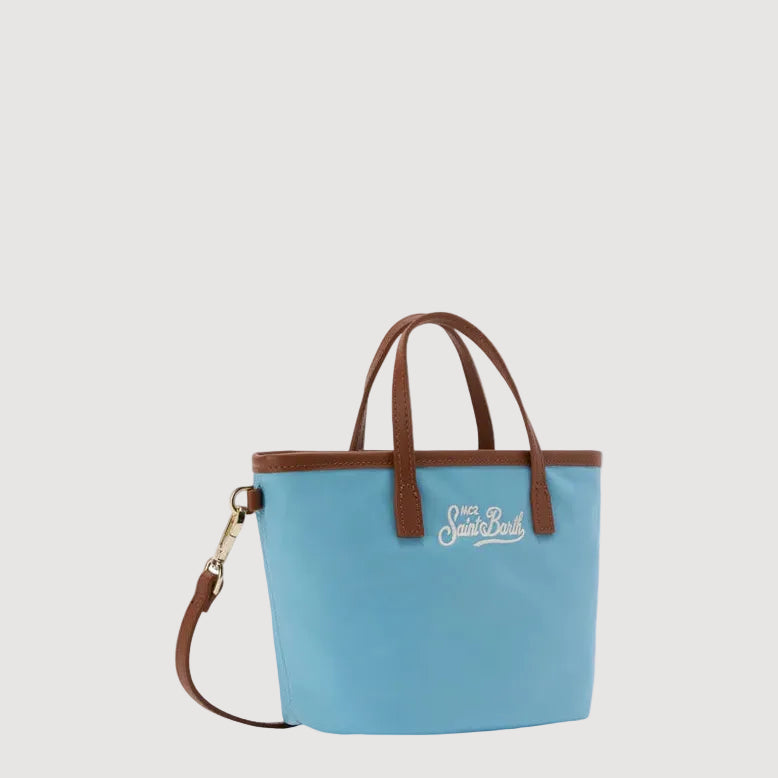 Mc2 Saint Barth borsa city bag mini nylon celeste