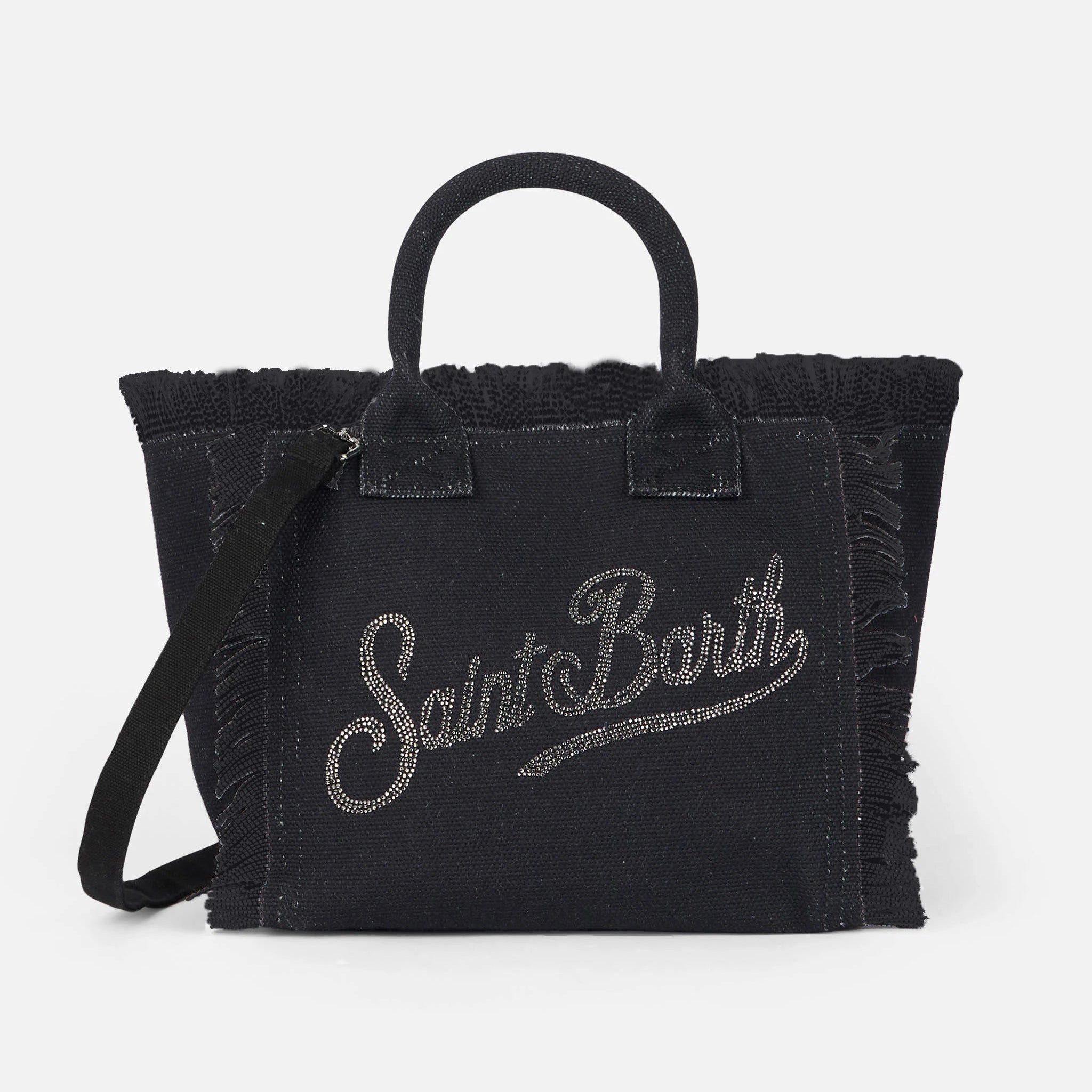 Mc2 Saint Barth borsa Colette nera logo strass
