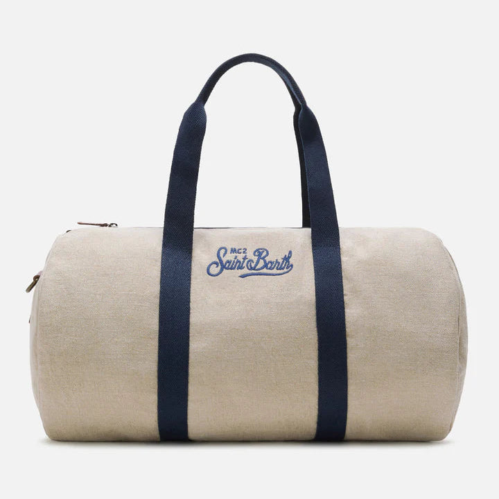 Mc2 Saint Barth borsone da viaggio in lino beige