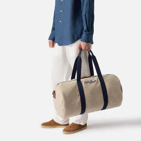 Mc2 Saint Barth borsone da viaggio in lino beige