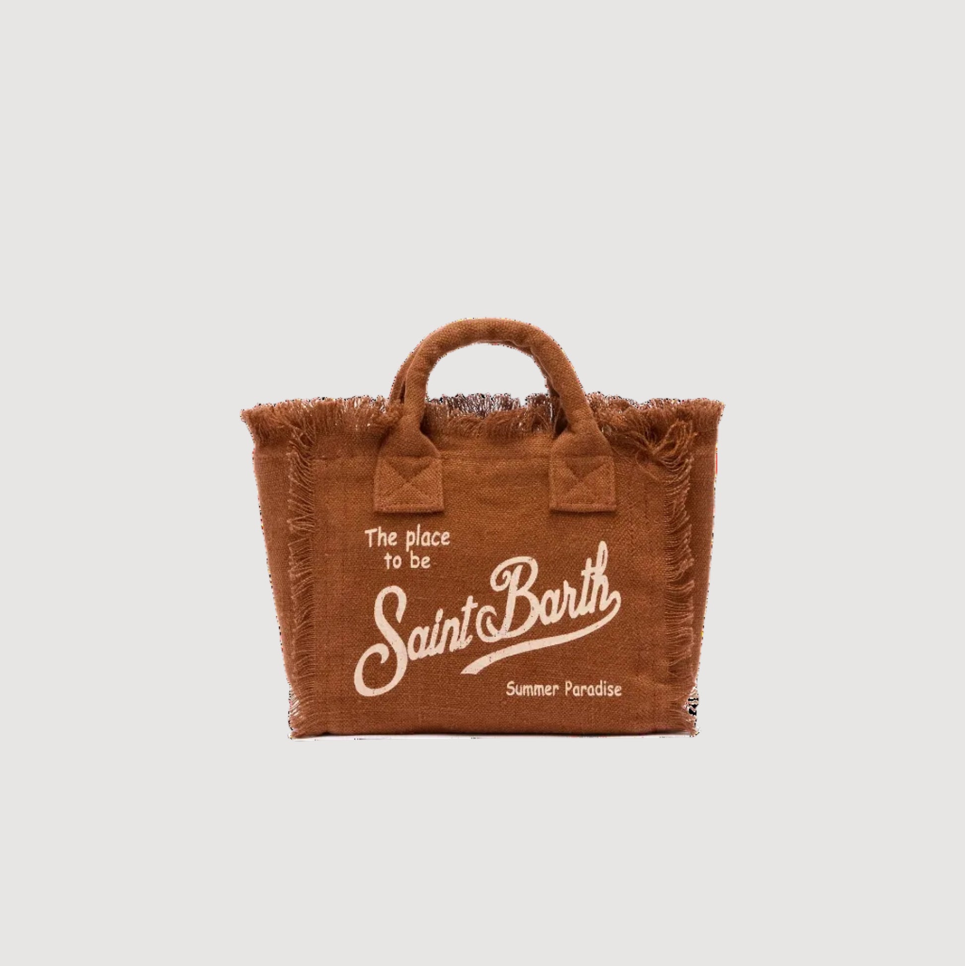 Mc2 Saint Barth borsa vanity mini linen marrone