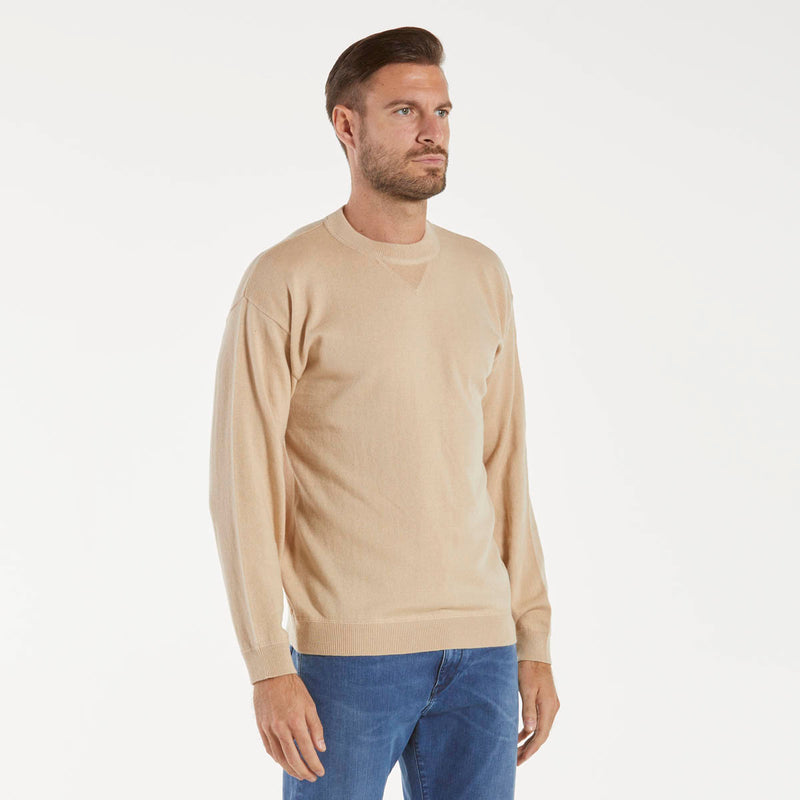Replay maglioncino girocollo tessuto beige