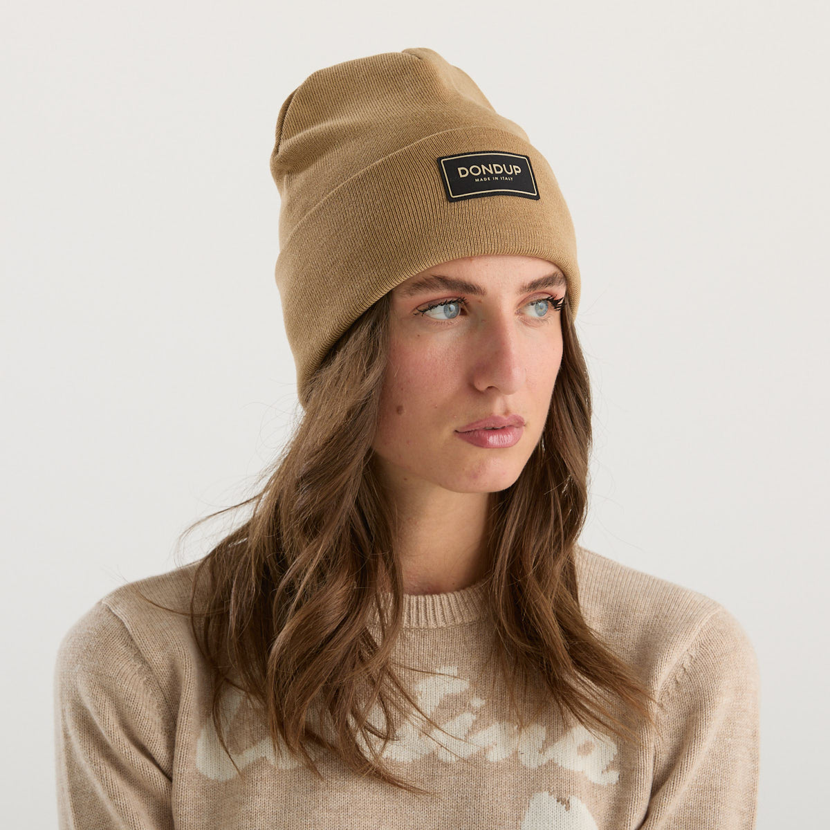 Dondup berretto logato beige